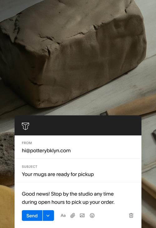 An image that features the UI of a draft email with a custom email address that matches your domain