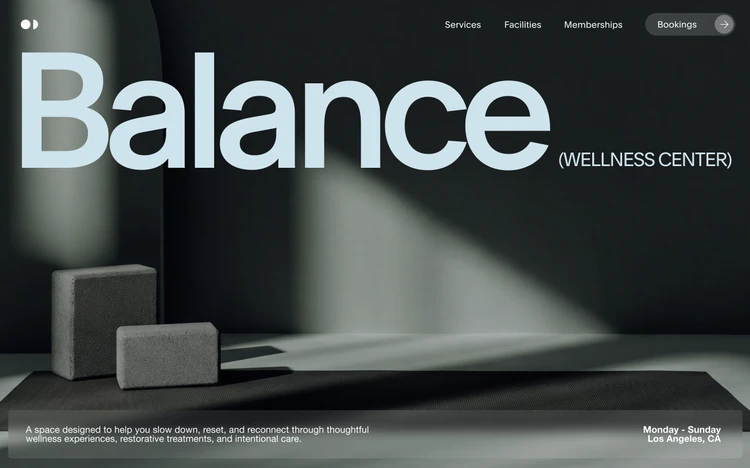 Balance website template — Squarespace design reference