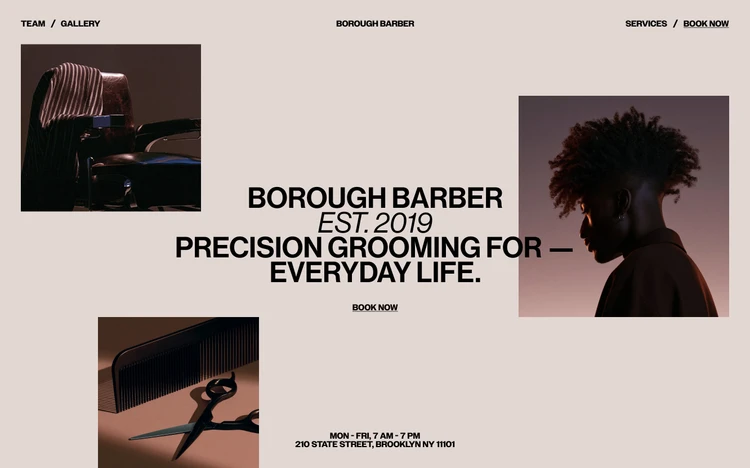 Borough website template — Squarespace design reference