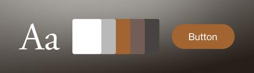 A Squarespace style panel showing font, color palette, and button style options