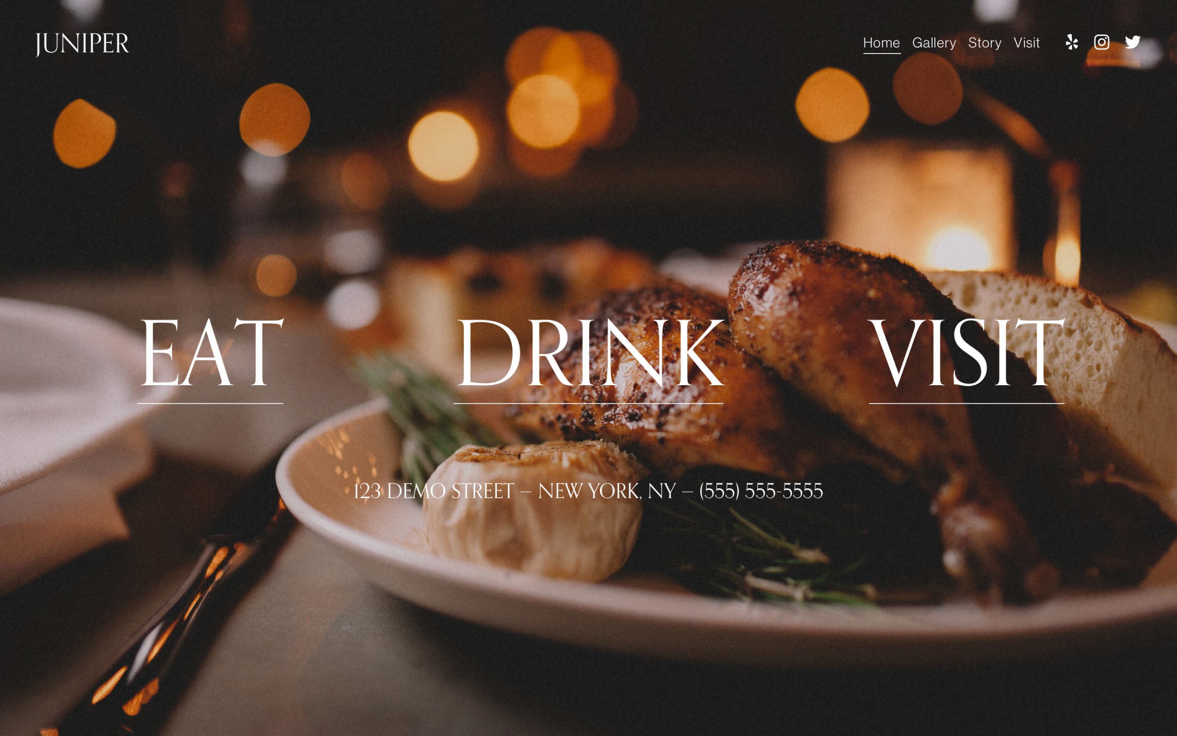 Desktop version of the Juniper template.