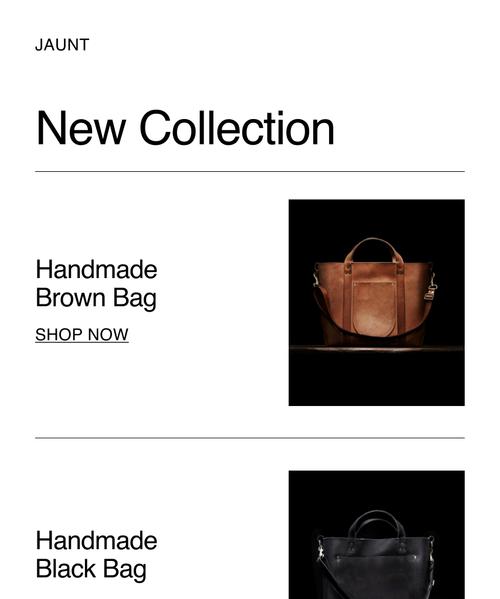 Example new bag email layout