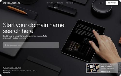 Squarespace Domain Name Search tool.