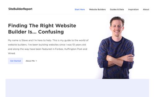 Homepage di Site Builder Report