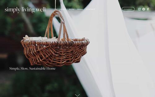 Screenshot del sito Squarespace di simplylivingwell.com