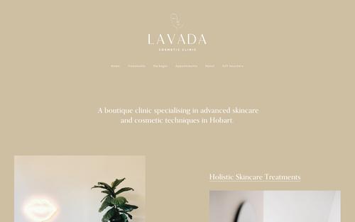 Capture d’écran du site lavada.com.au réalisé avec Squarespace