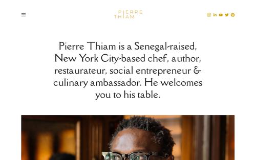 A Squarespace site screenshot of pierrethiam.com