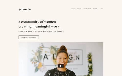 Capture d’écran du site yellowco.co réalisé avec Squarespace