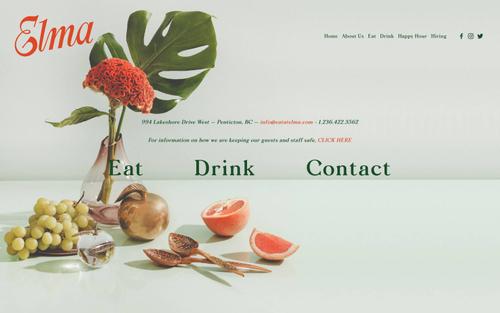 Ein Screenshot einer Squarespace-Website von eatatelma.com