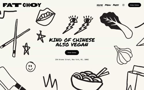 Ein Screenshot einer Squarespace-Website von fatchoynyc.com