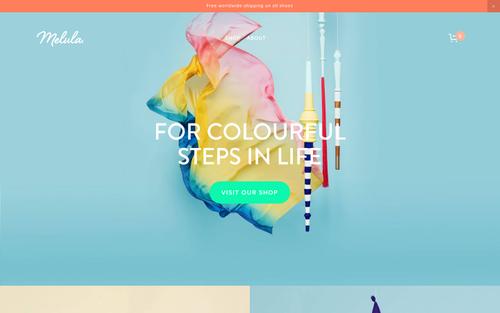 Capture d’écran du site melula.com réalisé avec Squarespace