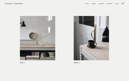 Screenshot del sito Squarespace di samuelsparrow.com