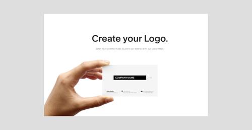 Page d’accueil de l’outil de création de logo
