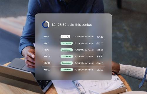 Un bloque de UI que muestra un resumen de los pagos recibidos