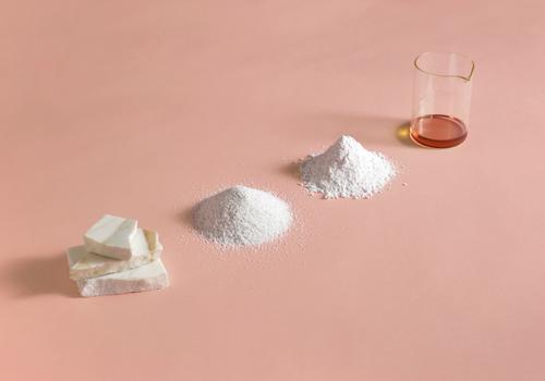 Marble scraps on a workshop table