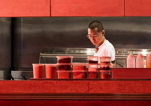 Danny Bowien in his kitchen