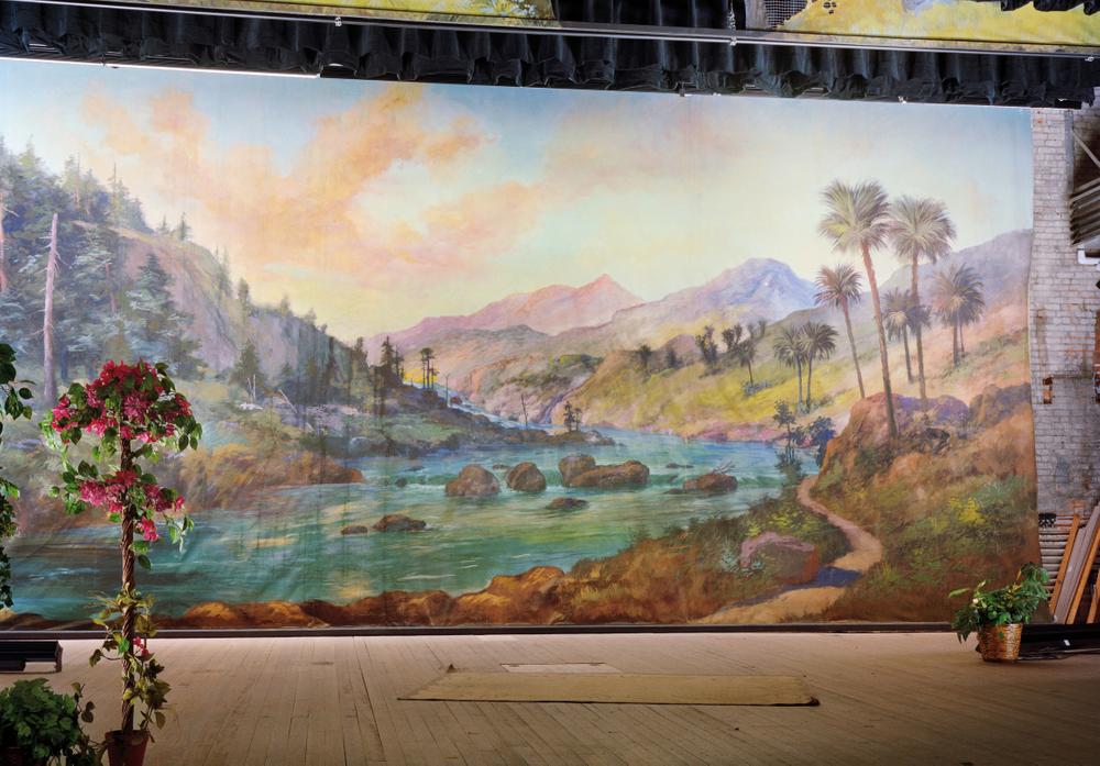 山谷河流的壁画