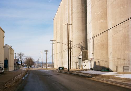 Street through industrial area