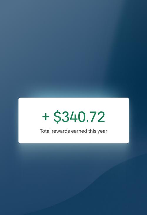 UI showing $340.72 as the total number of rewards earned this year.