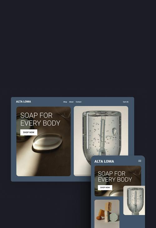 IU en versión de escritorio y dispositivos móviles para una marca de jabón