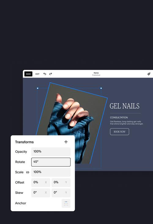 Editor web con herramientas de transformación
