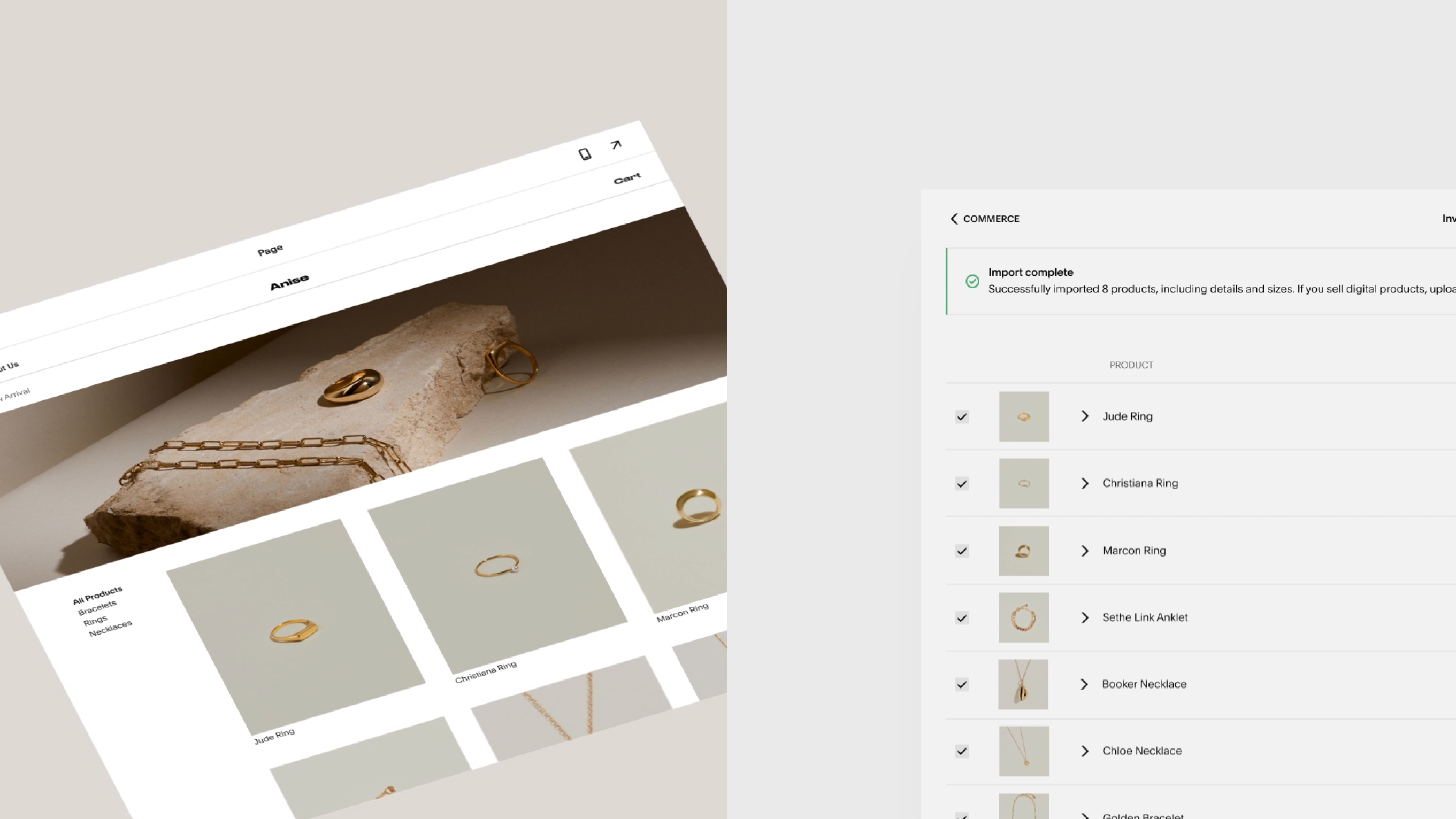 Exemple tiré de la plateforme eCommerce Squarespace