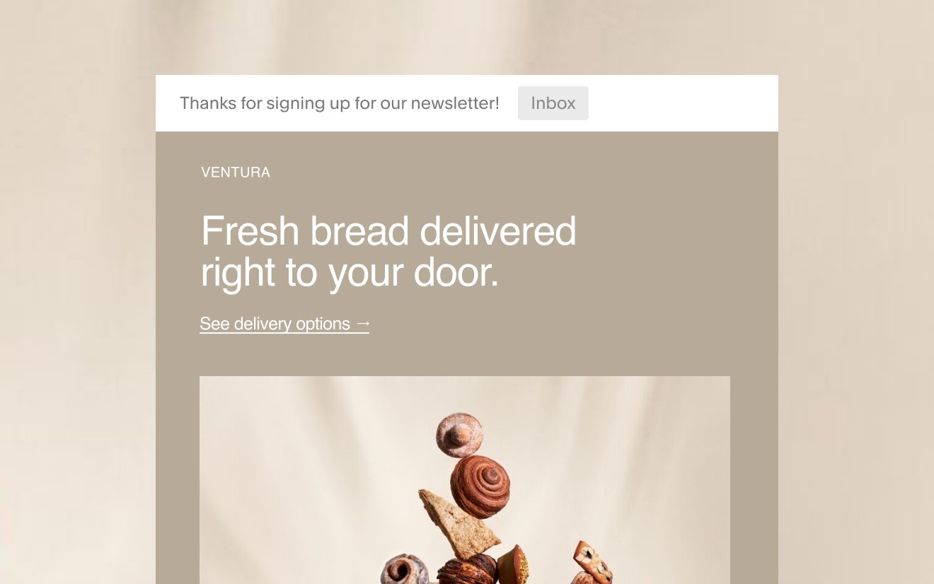Example merchant email to customers