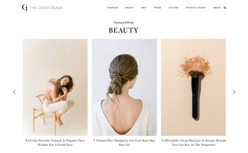 The Good Trade Beauty blog’s site preview