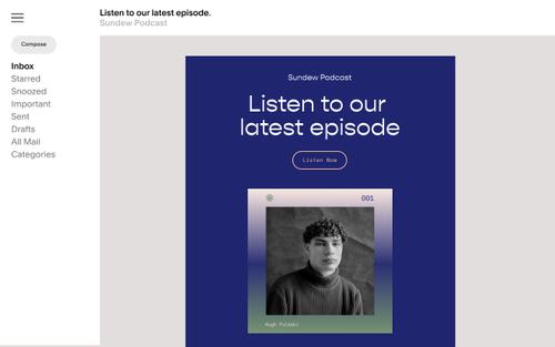 Esempio di sito web di un podcast