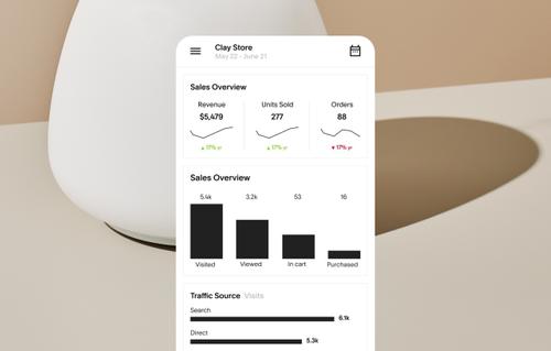 Interface mobile d'analyse de l'audience dans l'application Squarespace