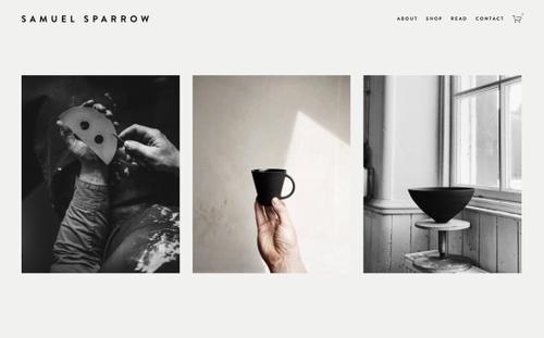 Exemple du site du client Samuel Sparrow.