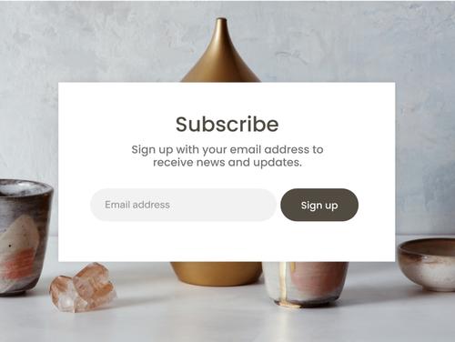 Website news subscription sign-up modal