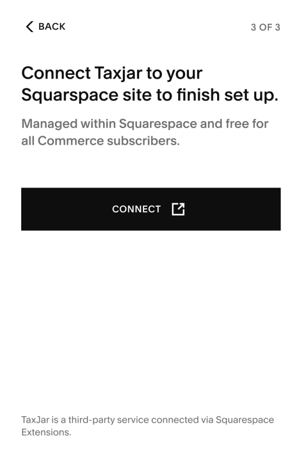 Configurar vinculação do TaxJar