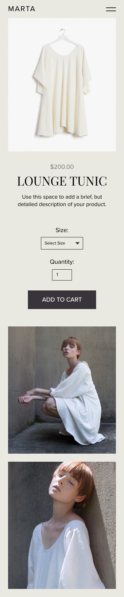 Interfaz de usuario de productos de la tienda web