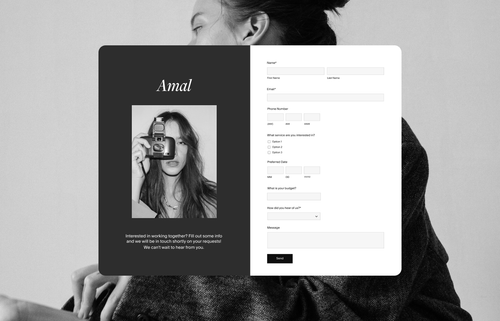 Custom contact form on a website to attract and capture new leads.