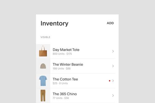 Inventory panel example