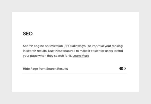 Hiding a page option in SEO panel