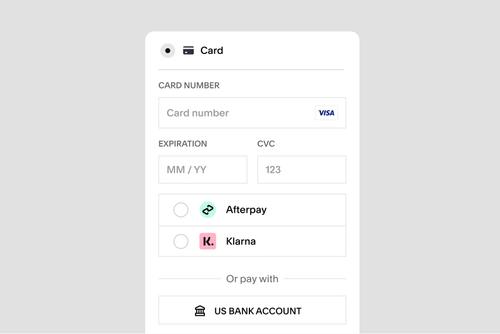 Payment options UI