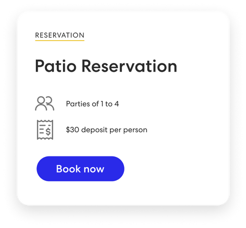 Reservas para comer en el patio