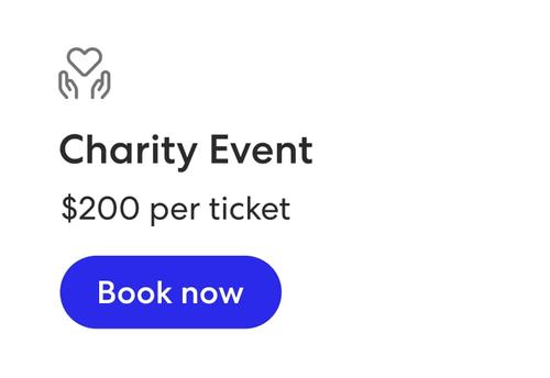 UI de venta de entradas para un evento de beneficencia