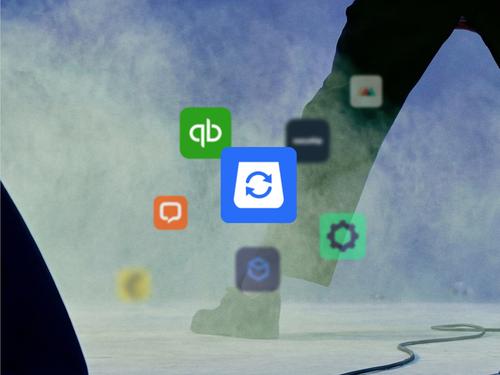 회계 세금 소프트웨어용 아이콘, 동기화 또는 업데이트용 중앙 아이콘 등 다양한 통합 및 확장용 앱 아이콘 컬렉션