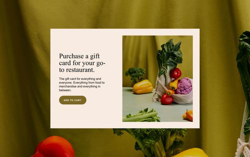 Gift card UI