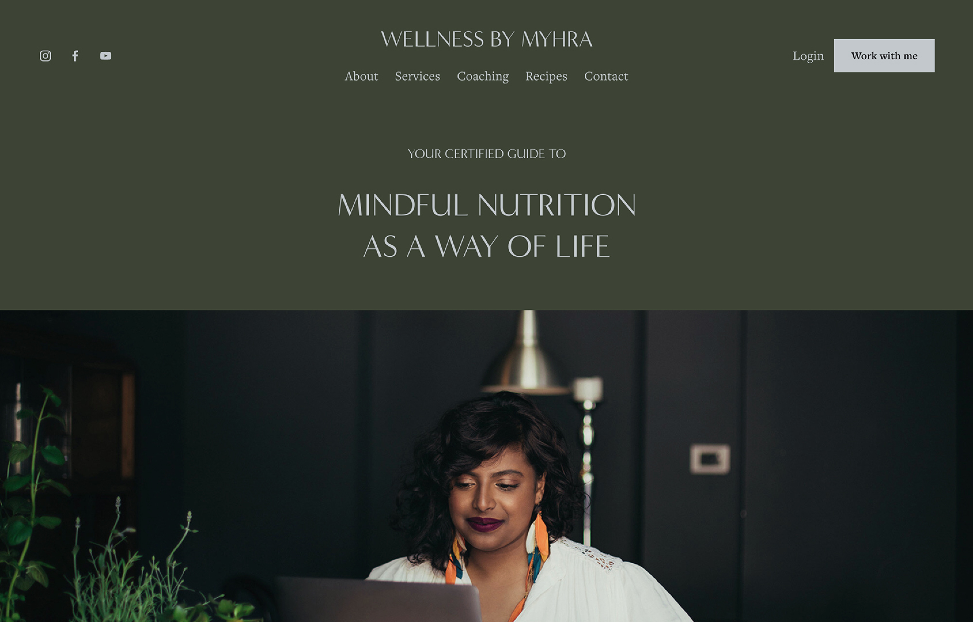 Version ordinateur du template Myhra.